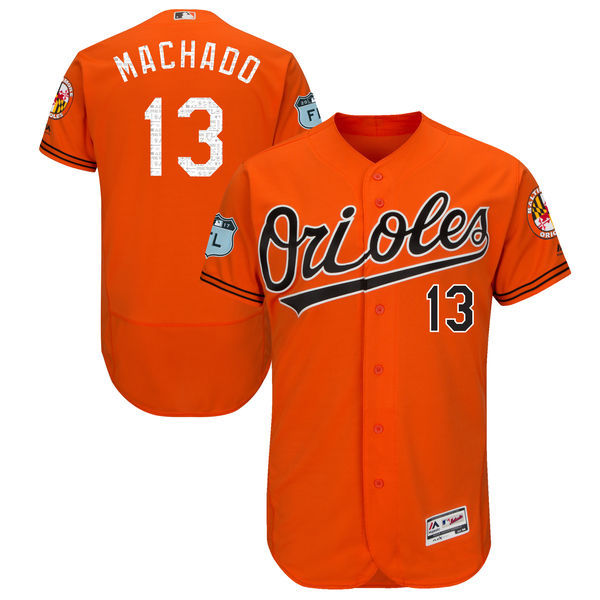 2017 MLB Baltimore Orioles #13 Machado Orange Jerseys->baltimore orioles->MLB Jersey